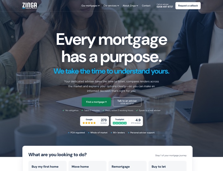 Option C homepage with DM Sans headings