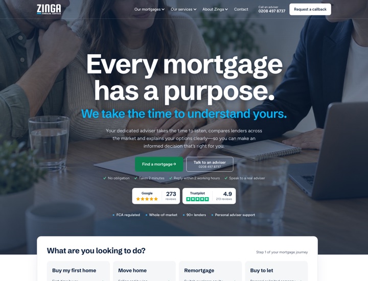 Preview of the homepage with the photo running behind the menu
