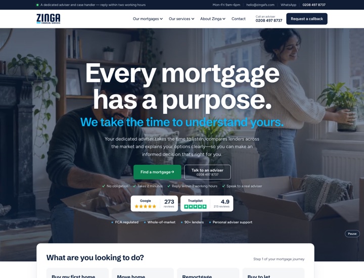 Preview of the homepage with a video background