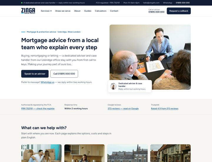 Preview of the previous homepage
